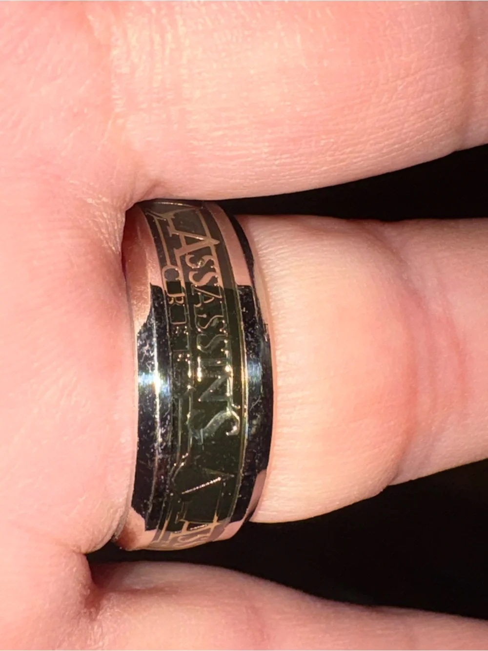 Men's Gold-Tone Engraved Spinner Ring - Gold size 8 1/2